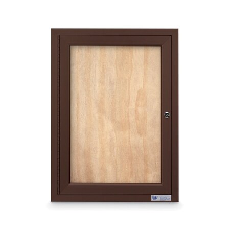 United Visual Products Slim Enclosed Corkboard, 11"x13-1/2", Satin Alum Frame/Blue Spruce UVEB1113-SATIN-BLSPRU